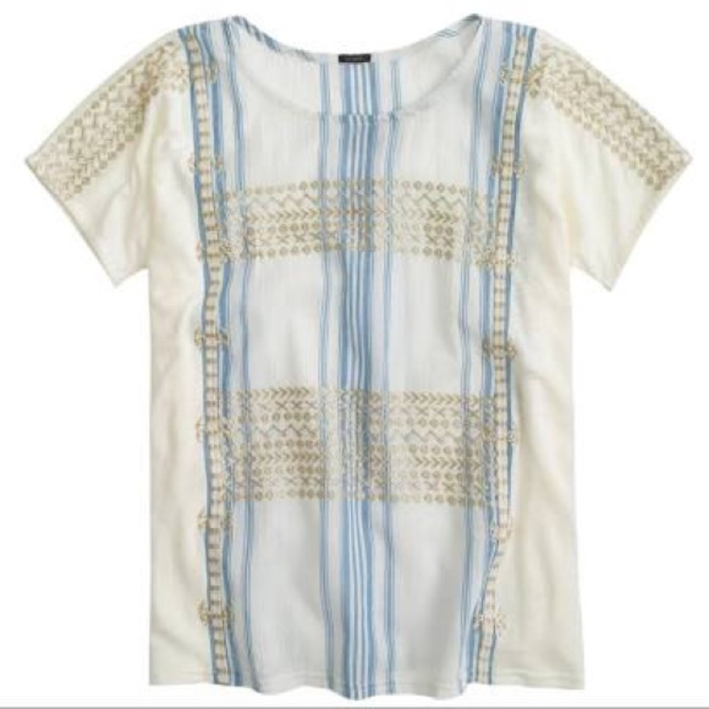 J.CREW | gold embroidered t-shirt